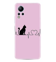 Infınix Note 12 Kılıf Resimli Desenli Baskılı Silikon Pink Cat Heart 1303