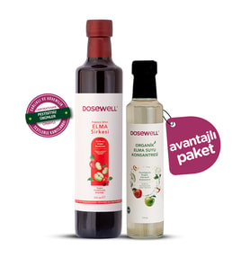 Dosewell Elma Sirkesi 500 ml  & Organik Elma Suyu Konsantresi 340 gr– 2'li Paket