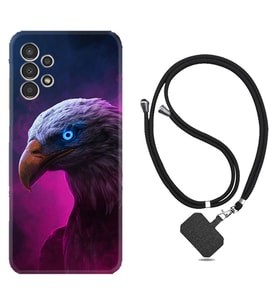 Samsung Galaxy M14 Kılıf Silikon Boyun Askılı İpli Desenli Silikon Kartal 1622