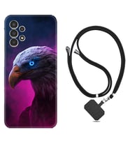 Samsung Galaxy M14 Kılıf Silikon Boyun Askılı İpli Desenli Silikon Kartal 1622