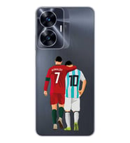 Realme C55 Uyumlu Lionel Messi ve Cristiano Ronaldo Desenli Şeffaf Telefon Kılıfı