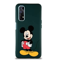 Realme 7 Soft Premier Kapak Mickey Mouse-E Tasarımlı Silikon Kılıf - Yeşil (Şeffaf)