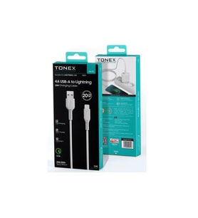 Tonex Usb To Lightning 4A 20w Şarj Data Kablosu 1m - MA70 (Beyaz)