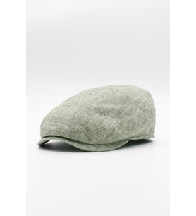 Erkek Keten Premium Açık Yeşil Şapka Yazlık Flat Cap Kasket