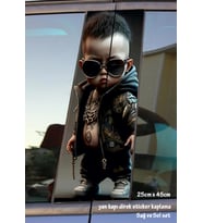 artist hiphopçı rapçi bebek çocuk kapı çıta kaplama folyosu - sag sol set baskılı 2 ader tuning modifiye etiket yapıştırıcı
