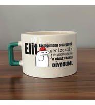 Elit Kişiliğimden Olsa Gerek Baskılı Yeşil Kulplu C Fincan