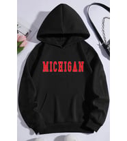 Unisex Michigan Baskılı Sweatshirt (Siyah)