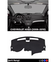 Chevrolet Aveo (2006-2010) 3d Torpido Koruma Kılıfı - Ön Göğüs Kaplama - Siyah Şerit