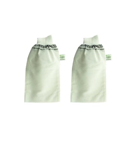 2 Adet Beyaz Banyo Hamam Kesesi Lastikli 25x17 Cm