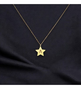 Kişiye Özel Minimal Yıldız Harf Kolye 925K Gümüş (Gold)