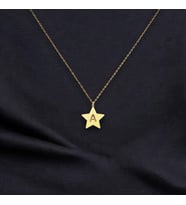 Kişiye Özel Minimal Yıldız Harf Kolye 925K Gümüş (Gold)