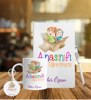 Ana Sınıfı Öğretmenlerine Özel Defter Kalem Kupa & Süblimasyon Anahtarlık Hediye Seti