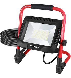 Lexroo LED şantiye projektörü, 50 W, HYCHIKA LED projektör, 5500 lm, 6500 K