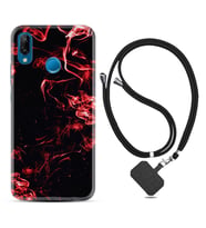 Huawei P20 Lite Mate 10 20 Lite Pro P40 Lite KılıfBoyun Askılı Silikon Red Smoke 1745
