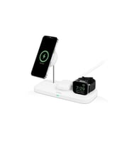 2KS32B AirCharger Trio Up MagSafe Uyumlu 3ü 1 Arada iPhone + Apple Watch + AirPods Kablosuz Şar (Beyaz)