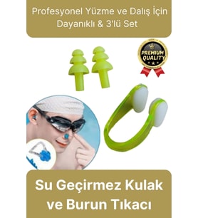 Profesyonel Elastik Silikon Kutulu Yüzme Dalış Uyku için Su Geçirmez Kulak ve Burun Klipsi Tıkacı