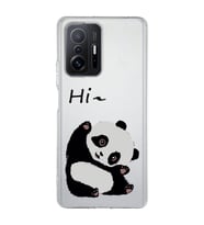 Redmi Mi 11T/Mi 11T Pro Uyumlu Sevimli Panda Desenli Şeffaf Telefon Kılıfı