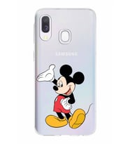 Samsung Galaxy A40  Kapak Mickey Mouse Tasarımlı Şeffaf Silikon Kılıf