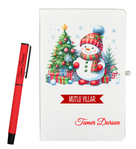 Yeni Yıl Hediyesi Kişiye Özel Defter ve Roller Kalem Seti