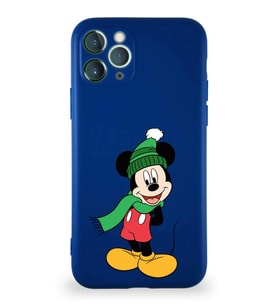Apple iPhone 11 Pro Soft Premier Kapak Mickey Mouse-G Tasarımlı Silikon Kılıf - Lacivert (Şeffaf)