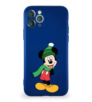 Apple iPhone 11 Pro Soft Premier Kapak Mickey Mouse-G Tasarımlı Silikon Kılıf - Lacivert (Şeffaf)