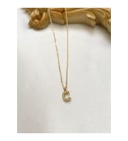 Zirkon Taşlı Minimal Gold C Harfli Kolye