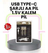 Tekrar Şarj Edilebilir AA USB Type-C Pil 1000+ Döngü 1.5V Sabit Voltaj