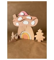 Ahşap oyuncak Mantar Ev Puzzle Eğitsel Oyuncak