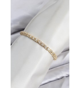 CM Model Zirkon Taşlı VIP Seri Gold Renk Pirinç Kadın Bileklik 5886 - SSSSSS3519-8205