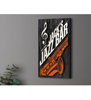 BK Gift Kişiye Özel Kabartma Tasarımlı Siyah (Ebony) Ahşap Karaoke Bar Tabelası 46cm, Home Bar Tabela, Rustik Ev Dekorasyonu, Duvar Dekoru (Model 1)
