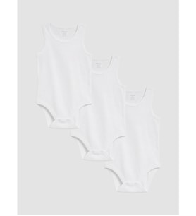 LCW baby Beyaz Bisiklet Yaka Kız Bebek Çıtçıtlı Body 3'lü