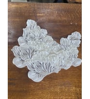 34X35 CM NAKIŞ İŞLEME KABARTMA GÜPÜR APLİKE BRODE GGİYİM AKSESUARI (Beyaz)