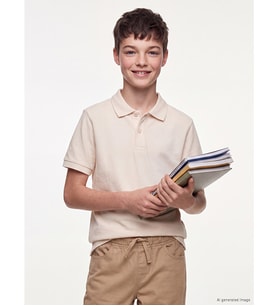 LCW Kids Bej Polo Yaka Erkek Çocuk Pike Tişört