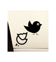 Sevimli Kuş Yumurta Tasarımı Su Geçirmez Çıkarılabilir Oto Sticker 2 Parça 16*15 Cm