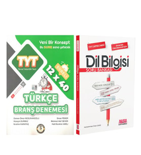 Süre Yayınları TYT Türkçe 12 x 40 Branş Denemesi ve AKM Dil Bilgisi Soru Bankası Seti 2 Kitap