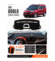 e-biz FIAT DOBLO (2015-2023) Uyumlu Torpido Örtüsü, Torpido Kılıfı - Siyah-Kahverengi - FI009