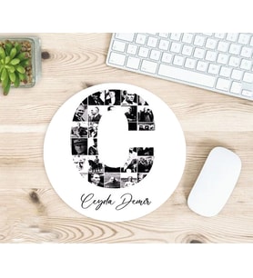 Kişiye Özel Atatürk Resimleri İle Bezenmiş C Harfli İsimli Baskılı Mousepad