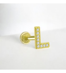Glorria Altın L Harfi Tragus Piercing