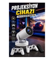 Taşınabilir 4K Projeksiyon Cihazı Çift Kollu WiFi 6 Bluetooth 5.0 Oyun Konsolu Projektör
