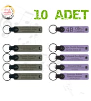 Kül Gri & Mor Menekşe, 10’lu Set, Kişisel Tarihli Anahtarlık, Edebiyat Öğretmeninden Sınıfına Hatıra