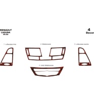 Meriç® Renault Laguna Ön Torpido Kaplama Maun 4 Parça 2009-2014 (Maun)