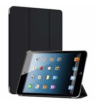 Apple iPad Mini 2 / Mini 3 Smart Cover  Stand Arkası Şeffaf Tablet Kılıfı (Siyah)