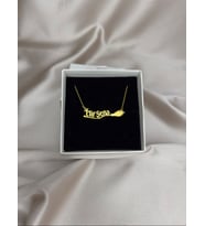 Kişiye Özel 925 Ayar Gümüş Cadı Süpürgesi Tasarım İsim Kolye (Gold)