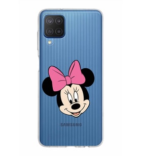 Samsung Galaxy M12 Kapak Minnie Mouse Tasarımlı Şeffaf Silikon Kılıf