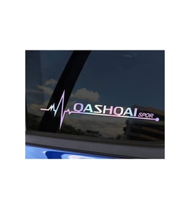 Qashqai Yan Cam Sticker Oto Kapı 20 Cm X 7 Cm Hologram c66