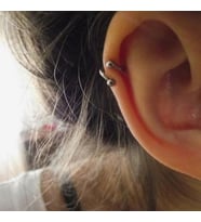 Silver Renk Cerrahi Çelik Spiral Piercing Kulak Dudak Burun Kaş Kıvrımlı Piercing (Çok Renkli)