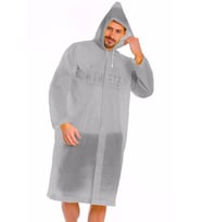 Kadın Erkek Yağmurluk Kapüşonlu Çıtçıtlı Eva Gri Yağmurluk M21MRC881R05