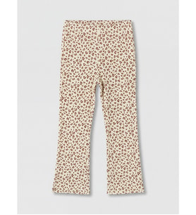 LCW Kids Ekru Kız Çocuk Leopar Desenli Tayt Pantolon