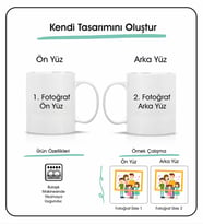 Kupa Bardak, Kişiye Özel Kupa Bardak - Çift Taraf Fotoğraf Baskılı