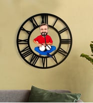 Kişiye Özel Darbukacı Karikatür 3D Ahşap Mdf Duvar Saati 108